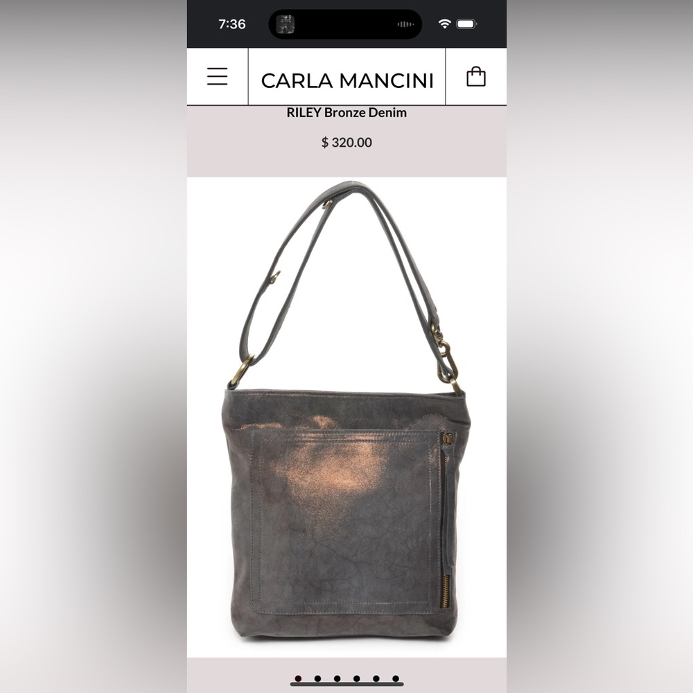 Carla Mancini Italian leather metallic bronze purse